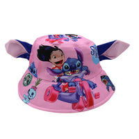 HKM-008851 Children's Cartoon Character Stitched Fisherman Sunshade Hat for Outdoor Fun