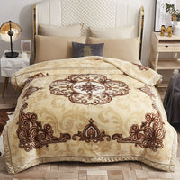 HKM-008851 Double-Layer Floral and Plant Pattern Polyester Fiber Blanket for Winter