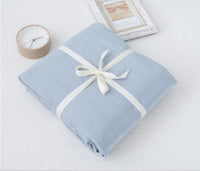 HKM-008851 Washed Cotton Bed Sheet Set in Solid Colors – Pink, Light Blue, Denim Blue, Light Gray, Light Green, Beige