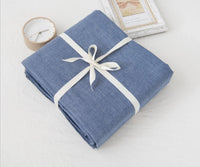 HKM-008851 Washed Cotton Bed Sheet Set in Solid Colors – Pink, Light Blue, Denim Blue, Light Gray, Light Green, Beige
