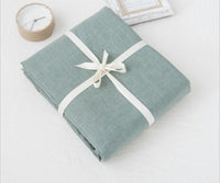 HKM-008851 Washed Cotton Bed Sheet Set in Solid Colors – Pink, Light Blue, Denim Blue, Light Gray, Light Green, Beige