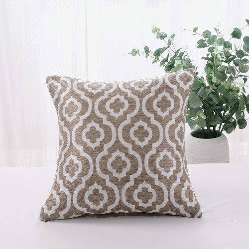 HKM-008915 Geometric Abstract Cotton and Linen Yarn-Dyed Sofa Cushion Pillowcase 45x45cm
