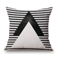 HKM-008979 Black and White Modern Impression Pillow Case, Cotton Linen Cushion Cover, 45CM x 45CM