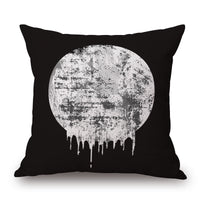 HKM-008979 Black and White Modern Impression Pillow Case, Cotton Linen Cushion Cover, 45CM x 45CM