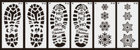 HKM-008979 Christmas Footprint Hollow Out Template Ruler for Festive Decoration