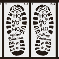 HKM-008979 Christmas Footprint Hollow Out Template Ruler for Festive Decoration