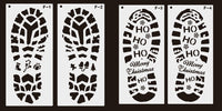 HKM-008979 Christmas Footprint Hollow Out Template Ruler for Festive Decoration