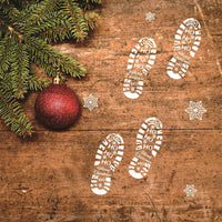 HKM-008979 Christmas Footprint Hollow Out Template Ruler for Festive Decoration