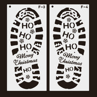 HKM-008979 Christmas Footprint Hollow Out Template Ruler for Festive Decoration
