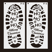 HKM-008979 Christmas Footprint Hollow Out Template Ruler for Festive Decoration