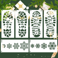 HKM-008979 Christmas Footprint Hollow Out Template Ruler for Festive Decoration