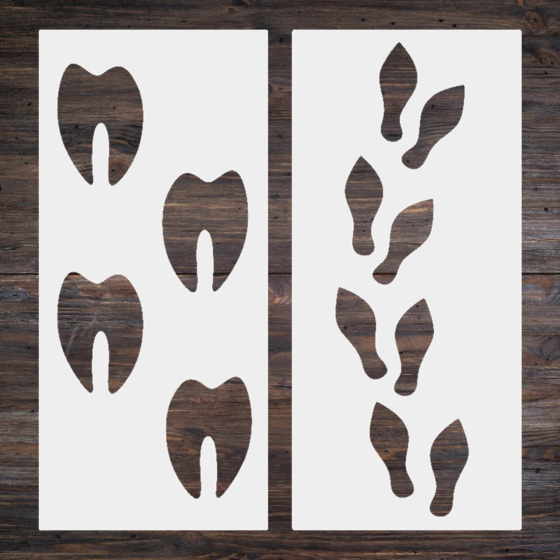 HKM-008979 Christmas Footprint Hollow Out Template Ruler for Festive Decoration