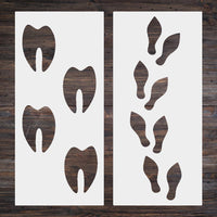 HKM-008979 Christmas Footprint Hollow Out Template Ruler for Festive Decoration