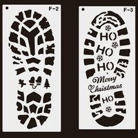 HKM-008979 Christmas Footprint Hollow Out Template Ruler for Festive Decoration