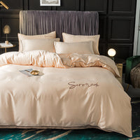 HKM-009171 Serenade Washed Silk Four-Piece Bedding Set in Multiple Colors for 1.5m, 1.8m, and 2.0m Beds