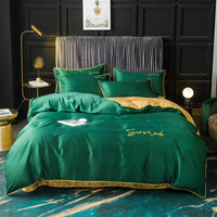 HKM-009171 Serenade Washed Silk Four-Piece Bedding Set in Multiple Colors for 1.5m, 1.8m, and 2.0m Beds