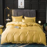 HKM-009171 Serenade Washed Silk Four-Piece Bedding Set in Multiple Colors for 1.5m, 1.8m, and 2.0m Beds