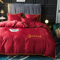 HKM-009171 Serenade Washed Silk Four-Piece Bedding Set in Multiple Colors for 1.5m, 1.8m, and 2.0m Beds