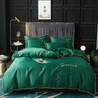HKM-009171 Serenade Washed Silk Four-Piece Bedding Set in Multiple Colors for 1.5m, 1.8m, and 2.0m Beds