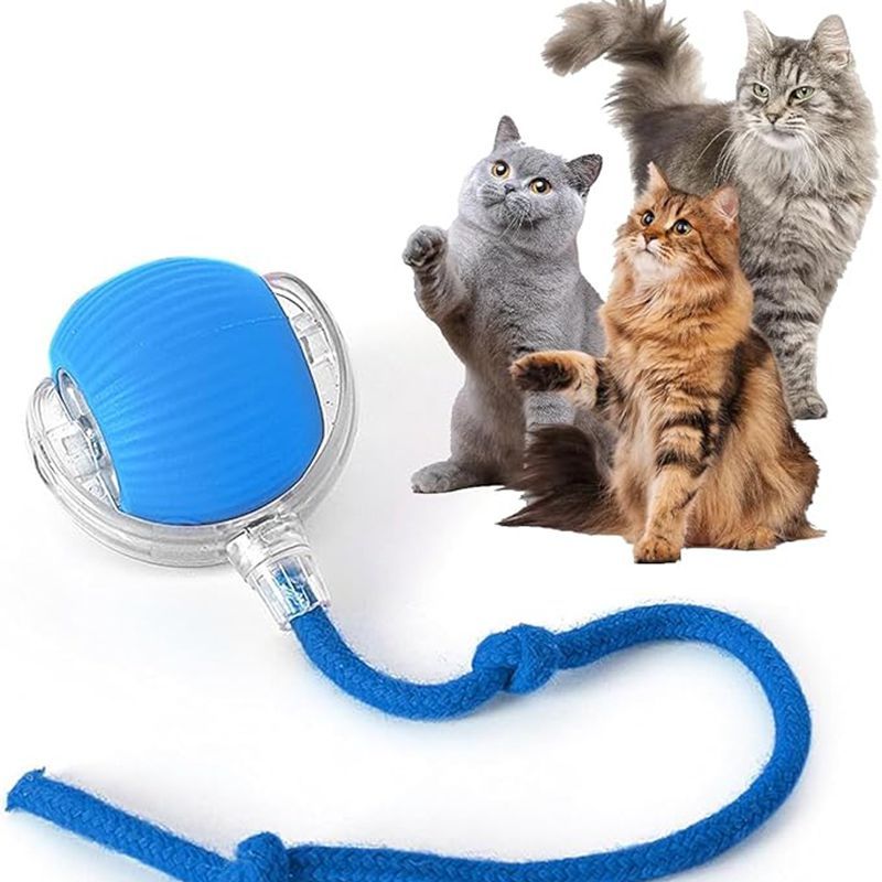 HKM-009299 Interactive Rechargeable Cat Ball Toy with Motion Sensor and Obstacle Avoidance Mechanism for Indoor Play
