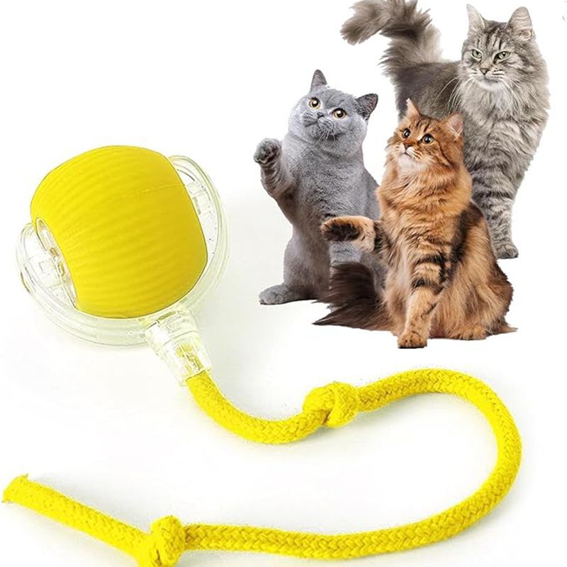 HKM-009299 Interactive Rechargeable Cat Ball Toy with Motion Sensor and Obstacle Avoidance Mechanism for Indoor Play