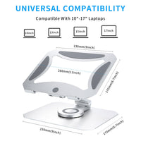 HKM-009363 360° Aluminum Rotating Laptop Stand for 11-17.3 Inch Devices
