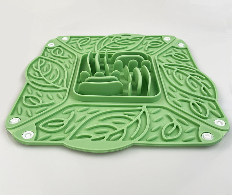 HKM-009363 Silicone Foldable Slow Feed Mat and Bowl for Pets - Multi-functional Tableware