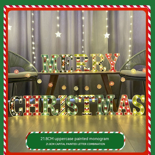 HKM-009619 Colorful LED Merry Christmas Letter Lights for Festive Decoration