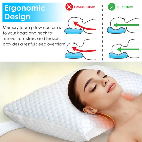 HKM-009683 Adjustable Shredded Memory Foam Pillow with Double-Sided Cooling and Bamboo Cover, Machine Washable