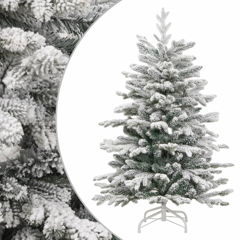 HKM-009811 Foldable Snow-Covered Artificial Christmas Tree, 150 cm with Green and White Branches