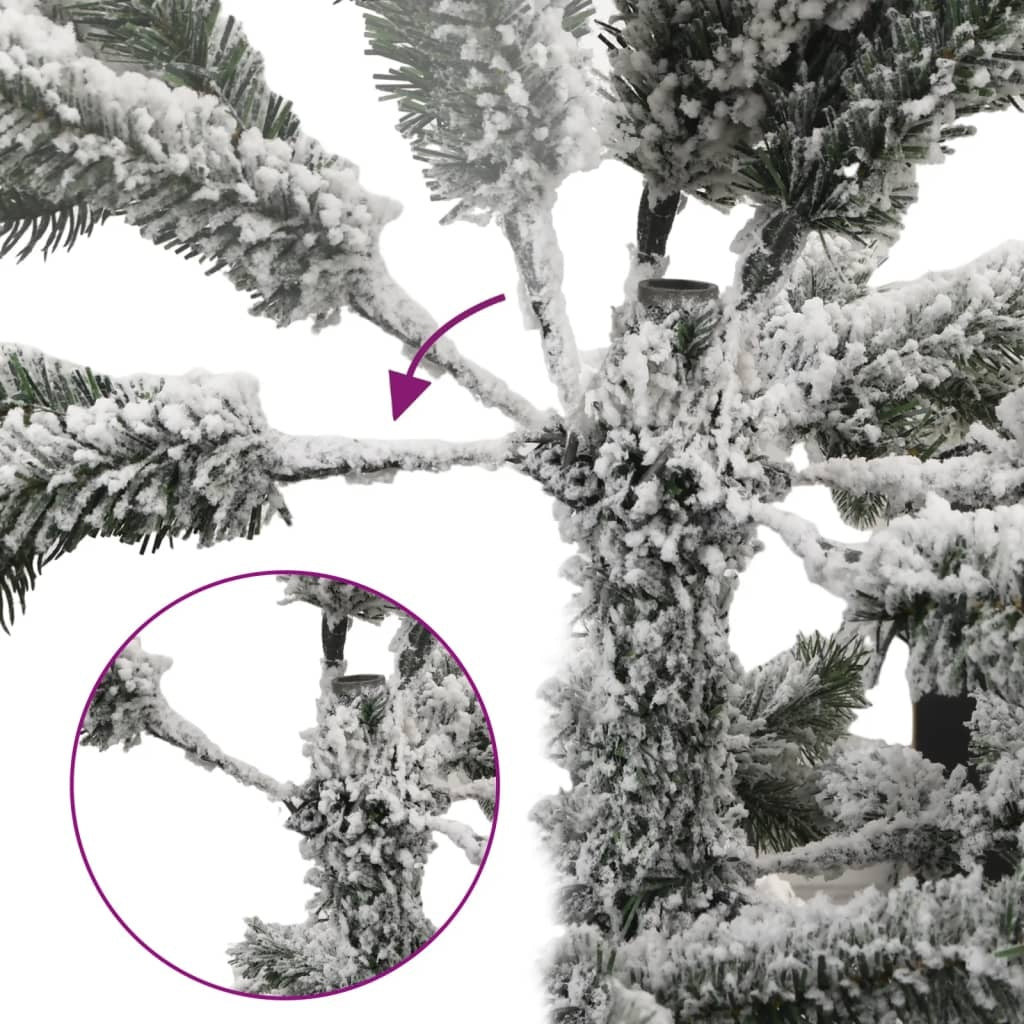 HKM-009811 Foldable Snow-Covered Artificial Christmas Tree, 150 cm with Green and White Branches