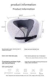 HKM-009811 U-Shaped Memory Foam Pillow with Removable Washable Cover for Travel and Home