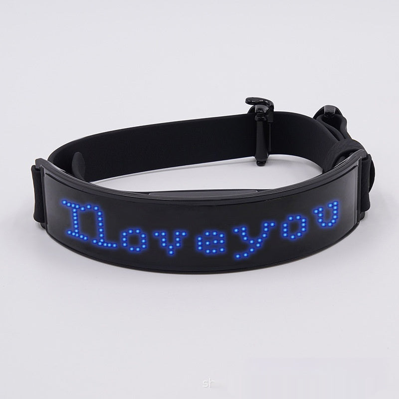 HKM-009875 LED Display Pet Harness with Monochrome Pattern and Multi-Color Lights