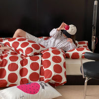 HKM-010003 Polka Dot Cotton Bed Sheet Set in Multiple Sizes