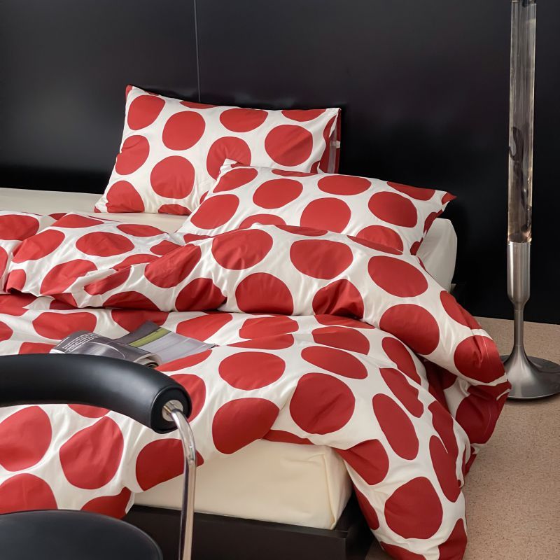 HKM-010003 Polka Dot Cotton Bed Sheet Set in Multiple Sizes