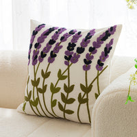 HKM-010067 Flower Embroidery Pillow Cover in Various Colors and Sizes - 45cm Cotton Design