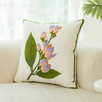 HKM-010067 Flower Embroidery Pillow Cover in Various Colors and Sizes - 45cm Cotton Design