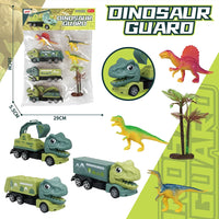 HKM-010259 Dinosaur Friction Engineering Transport Vehicles - Excavator, Crane, Oil Tanker Toys