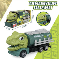 HKM-010259 Dinosaur Friction Engineering Transport Vehicles - Excavator, Crane, Oil Tanker Toys