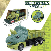 HKM-010259 Dinosaur Friction Engineering Transport Vehicles - Excavator, Crane, Oil Tanker Toys