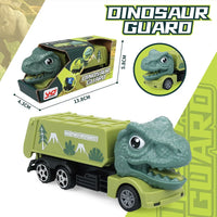 HKM-010259 Dinosaur Friction Engineering Transport Vehicles - Excavator, Crane, Oil Tanker Toys