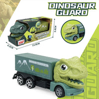 HKM-010259 Dinosaur Friction Engineering Transport Vehicles - Excavator, Crane, Oil Tanker Toys