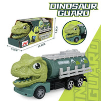 HKM-010259 Dinosaur Friction Engineering Transport Vehicles - Excavator, Crane, Oil Tanker Toys