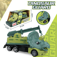 HKM-010259 Dinosaur Friction Engineering Transport Vehicles - Excavator, Crane, Oil Tanker Toys