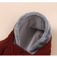 HKM-010259 Warm Cotton Sweater for Dogs with Plus Velvet Fleece - Cozy Styles in Navy and Wine Red