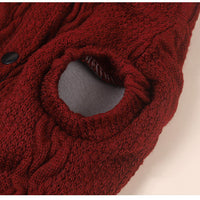 HKM-010259 Warm Cotton Sweater for Dogs with Plus Velvet Fleece - Cozy Styles in Navy and Wine Red