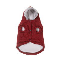 HKM-010259 Warm Cotton Sweater for Dogs with Plus Velvet Fleece - Cozy Styles in Navy and Wine Red