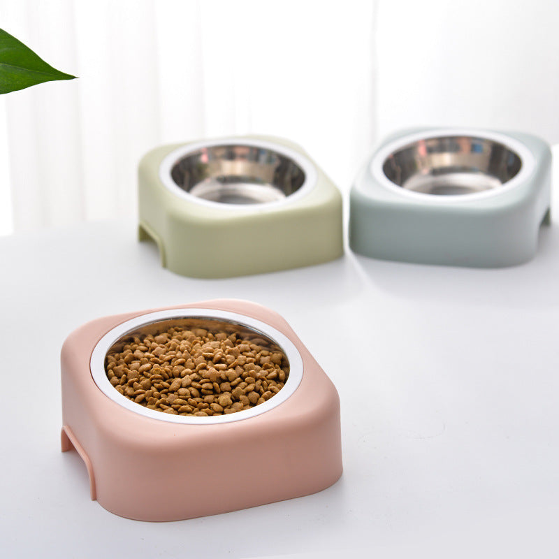 HKM-010515 Beige Plastic No-Wet Drinking Bowl for Small Pets, Ideal for Cats and Dogs