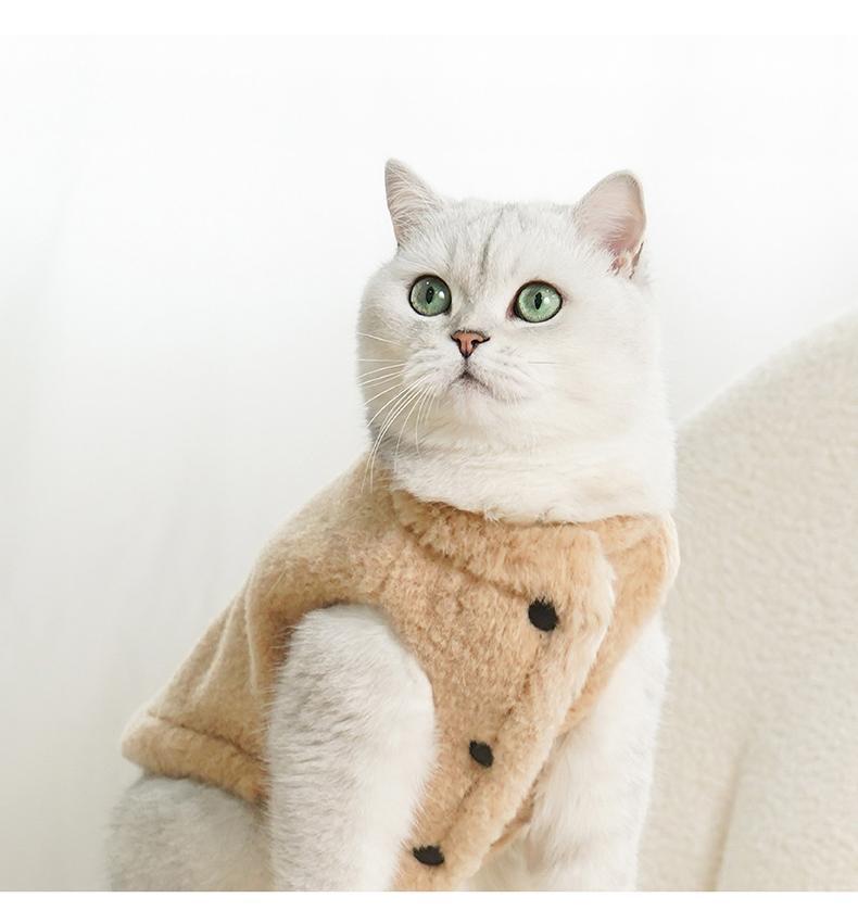 HKM-010579 Thickened Fleece-Lined Plush Pet Vest for Cold Weather - Lint-Proof and Durable