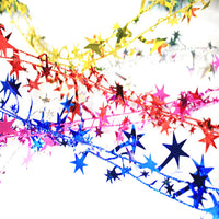 HKM-010771 5M Christmas Tree Hanging Star Pine Garland Ornament in Gold, Silver, Blue, Green, Red